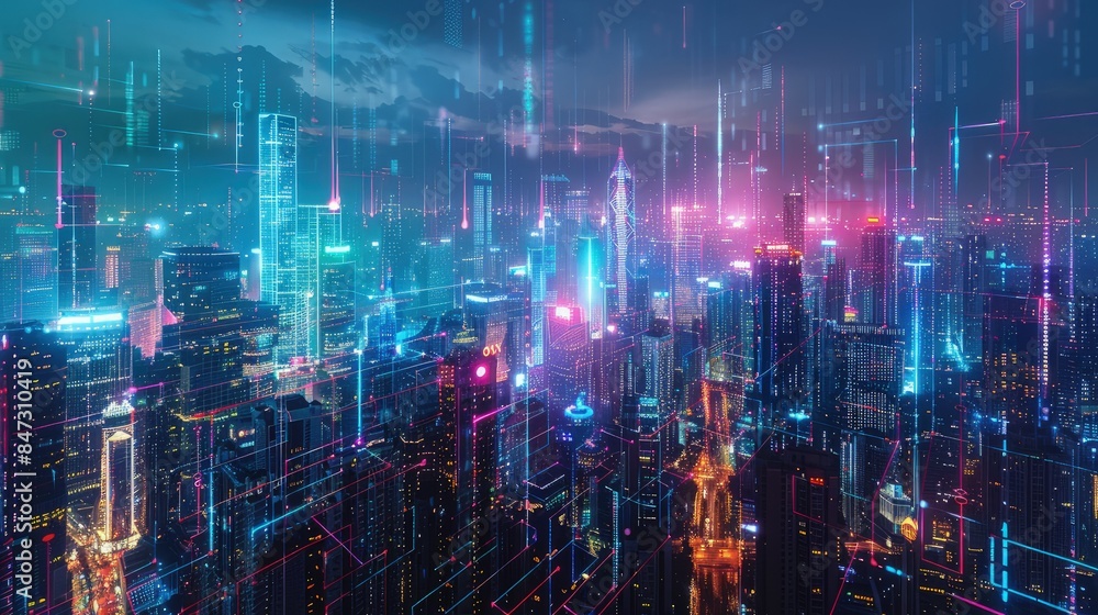 Obraz premium IlluminatedCity