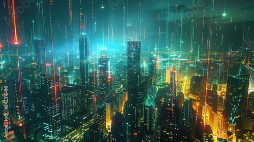 Wallpaper Mural Illuminated City Torontodigital.ca