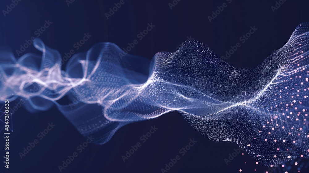 Fototapeta premium Particle Flow Dark Blue