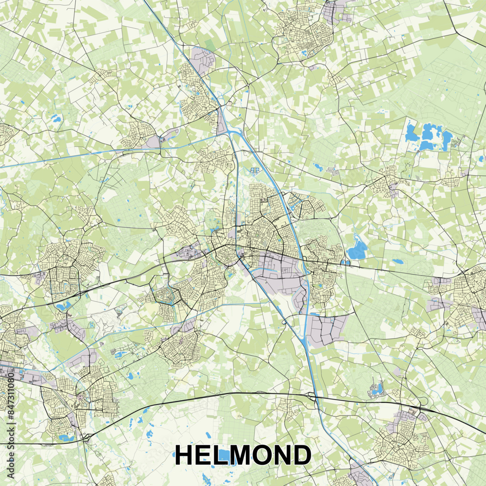 Fototapeta premium Helmond, Netherlands Poster map art