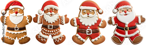 set of gingerbread santa claus mans, cut out