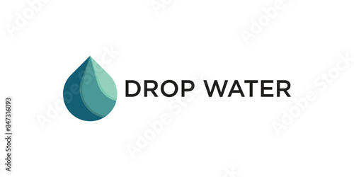 Abstrack blue water drop logo design. Premium Vector