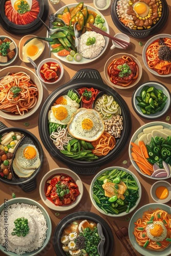 Wallpaper Mural Platter filled with diverse dishes and snacks Torontodigital.ca