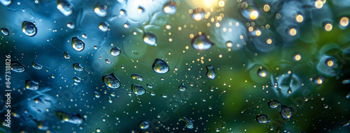 Wallpaper Mural water drops on clear glass with blurred background  Torontodigital.ca