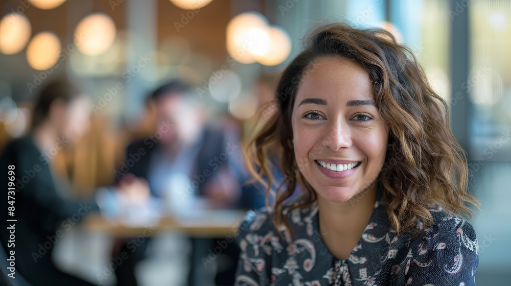Portrait of a smiling businesswoman in a modern office setting Portrait of a smiling businesswoman in a modern office setting