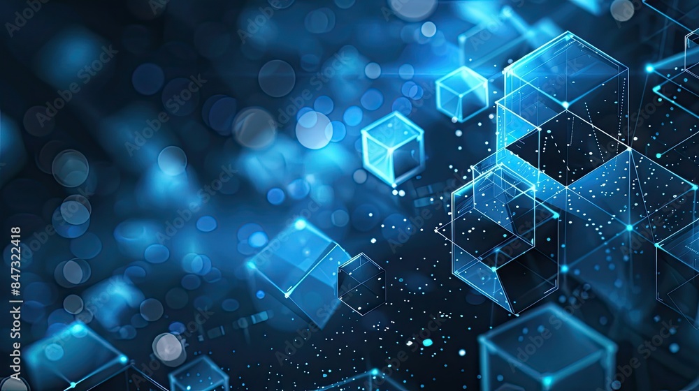 Abstract Blue Geometric Network Abstract Blue Geometric Network