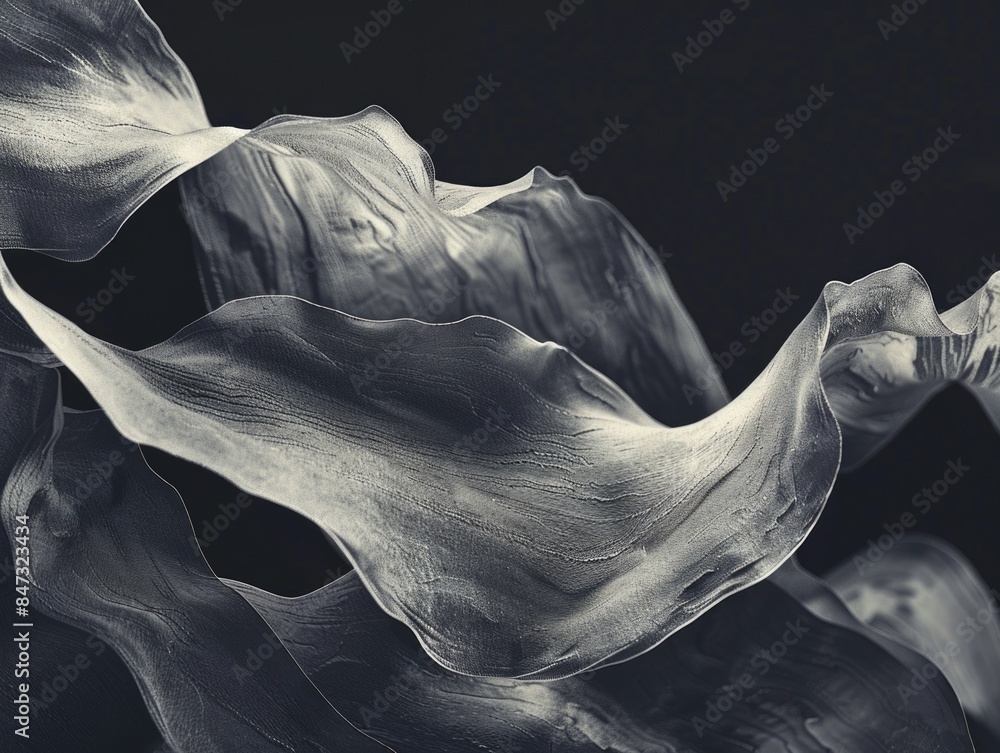 Naklejka premium A close-up photograph of a single flower in shades of gray