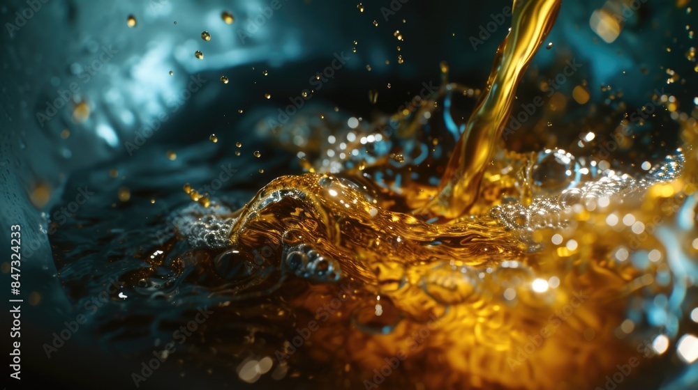 Close-up shot of liquid flowing into a bowl, suitable for use in illustrations and graphics Close-up shot of liquid flowing into a bowl, suitable for use in illustrations and graphics