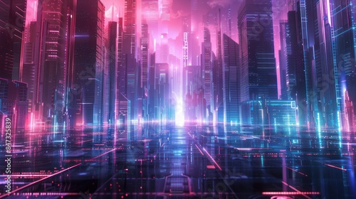 Design a background featuring a futuristic cityscape © Asdir