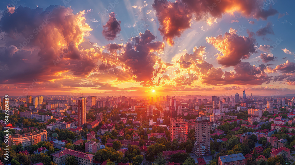 Obraz premium Bucharest, Romania city created with Generative AI technology