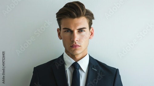 A fashion male model with strong jawline.