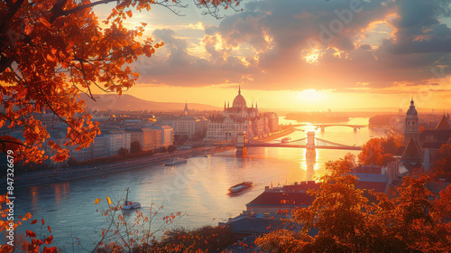 Budapest, Hungary city created with Generative AI technology