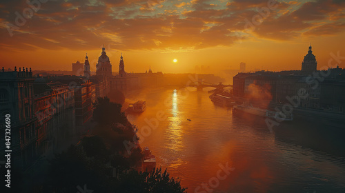 Budapest, Hungary city created with Generative AI technology