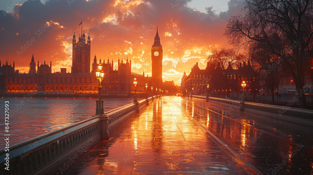 Naklejka premium Capture the grandeur of London, United Kingdom created with Generative AI technology