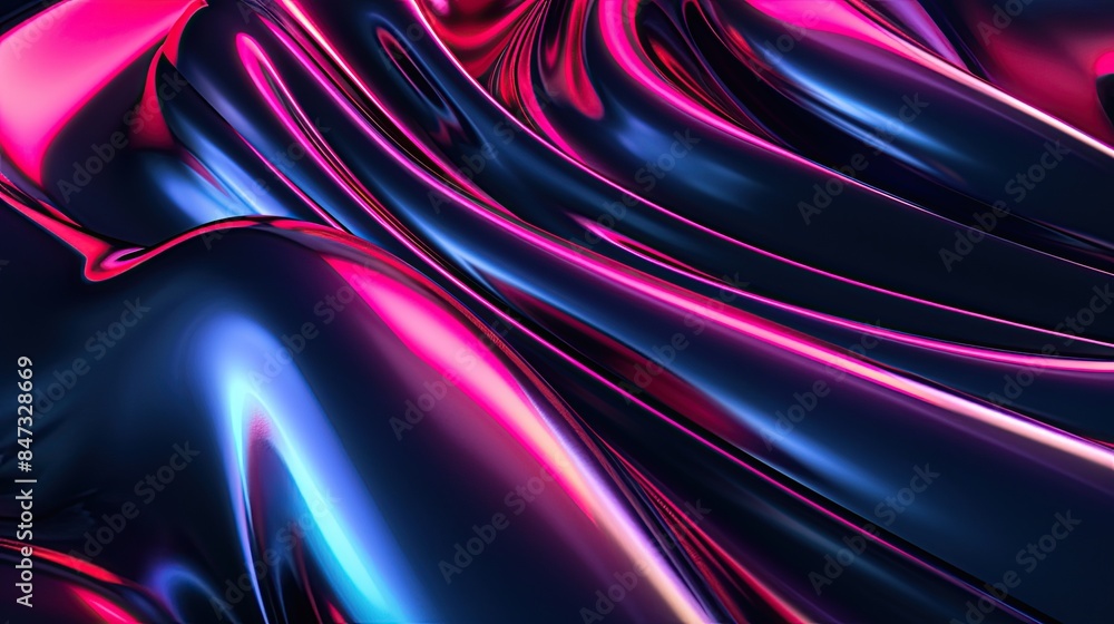 holographic glossy waves in abstract 3d render. holographic glossy waves in abstract 3d render.