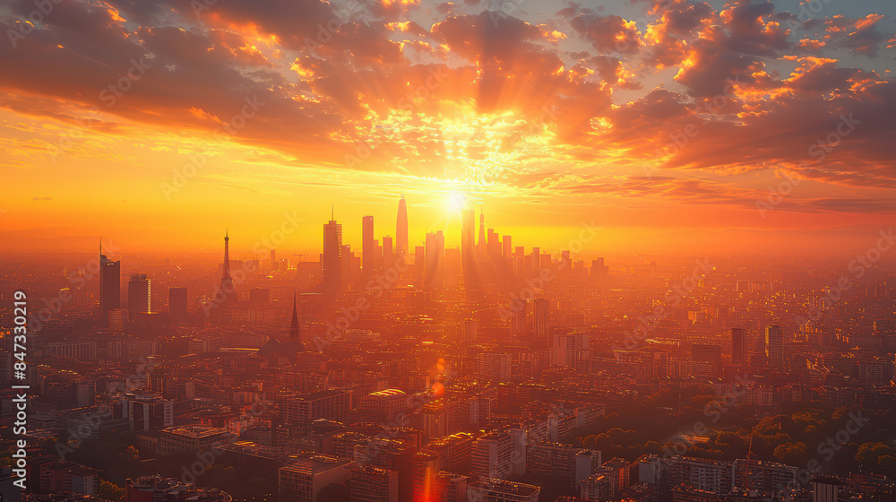 Milan, Italy city skyline created with Generative AI technology Milan, Italy city skyline created with Generative AI technology