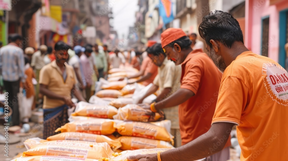 Packing Prasad for Distribution at Rath Yatra Packing Prasad for Distribution at Rath Yatra