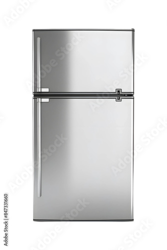 Modern stainless fridge (PNG) isolated on transparent background
