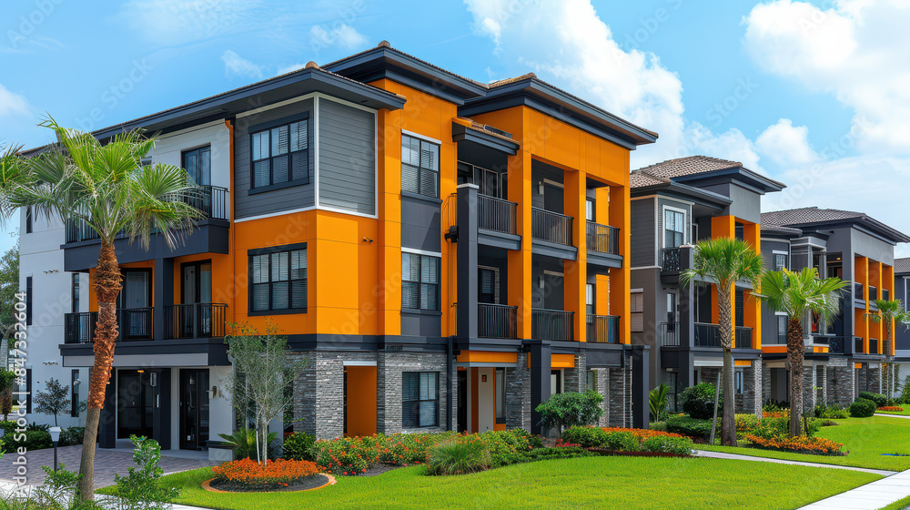 modern and luxury apartment building with vibrant colors for real estate themes created with Generative AI technology modern and luxury apartment building with vibrant colors for real estate themes created with Generative AI technology