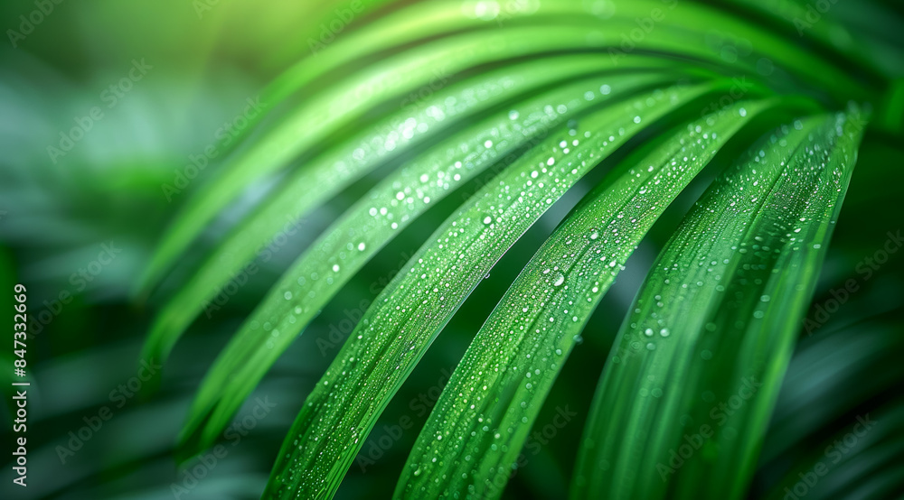A leafy green plant with droplets of water on it A leafy green plant with droplets of water on it