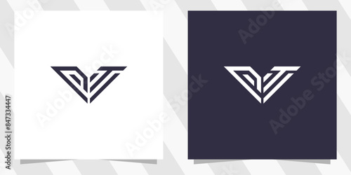 letter tp pt  logo design vector