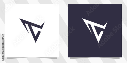 letter tc ct logo design vector
