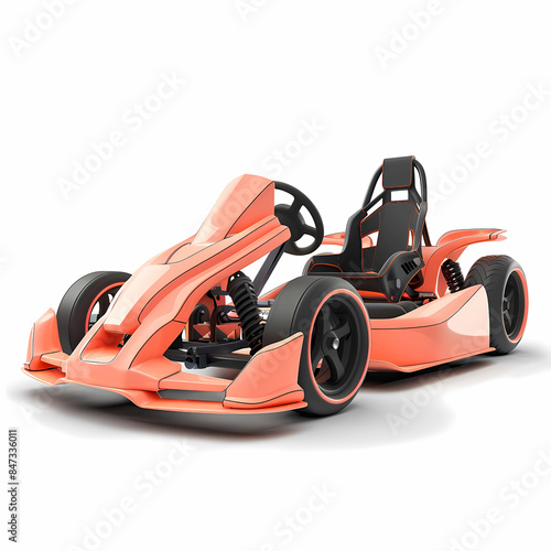 Side Right Angle View of an Isolated Coral Go-Kart