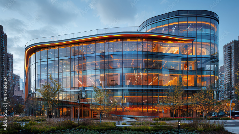 Obraz premium photo of a building in a lively urban setting created with Generative AI technology