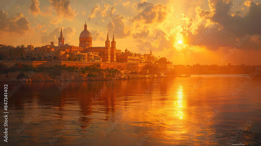 Naklejka premium Valletta, Malta created with Generative AI technology