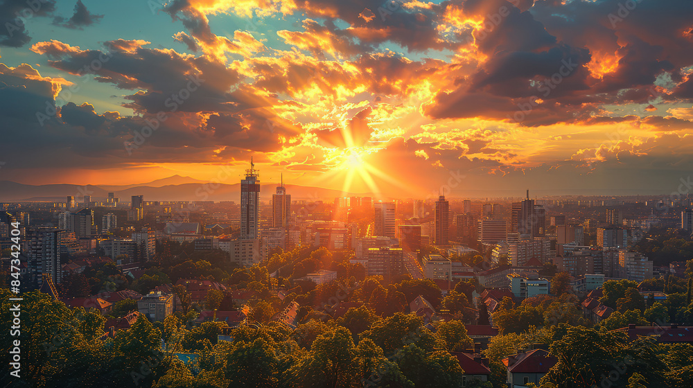 Zagreb, Croatia city skyline created with Generative AI technology Zagreb, Croatia city skyline created with Generative AI technology