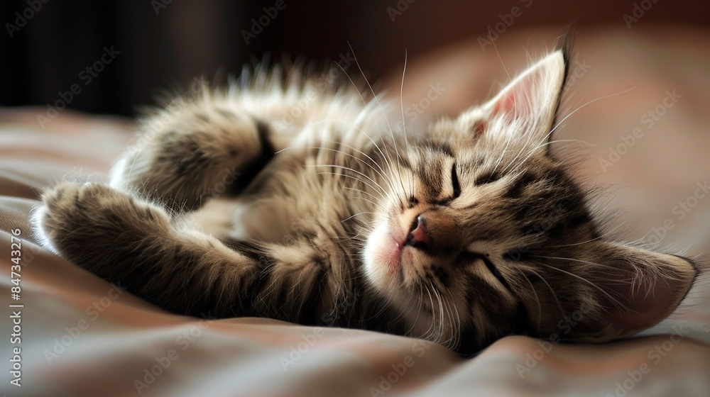 Sleeping Kitten on Soft Bedding Sleeping Kitten on Soft Bedding