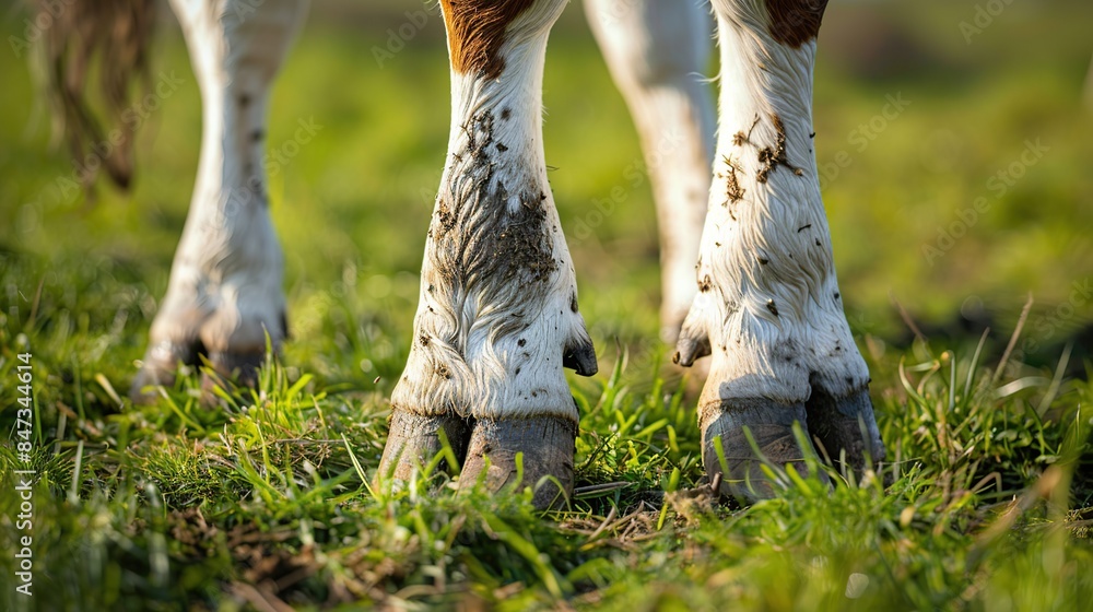 Close-Up of Cow Hooves in a Field Close-Up of Cow Hooves in a Field