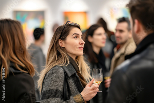 diverse group of people at an art gallery opening © Damian