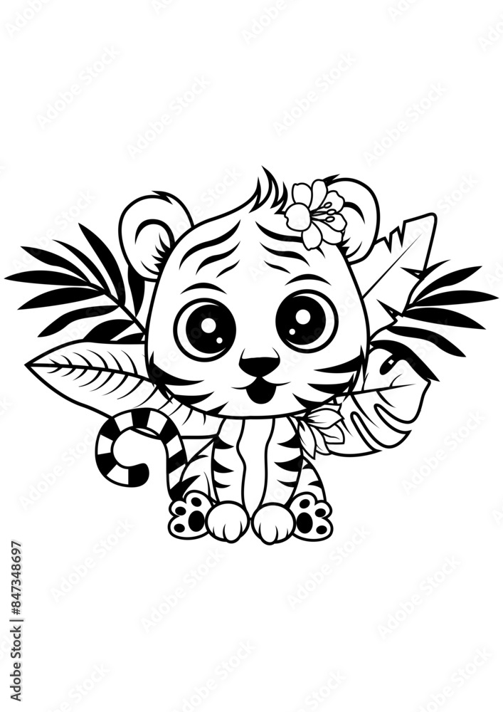 Cute Safari Tiger | Wild One | Baby Animal | Tropical Beach Vibes | Floral Tiger | Hawaiian Luau | Cute Jungle Cub | Original Illustration | Vector and Clipart | Cutfifle and Stencil Cute Safari Tiger | Wild One | Baby Animal | Tropical Beach Vibes | Floral Tiger | Hawaiian Luau | Cute Jungle Cub | Original Illustration | Vector and Clipart | Cutfifle and Stencil
