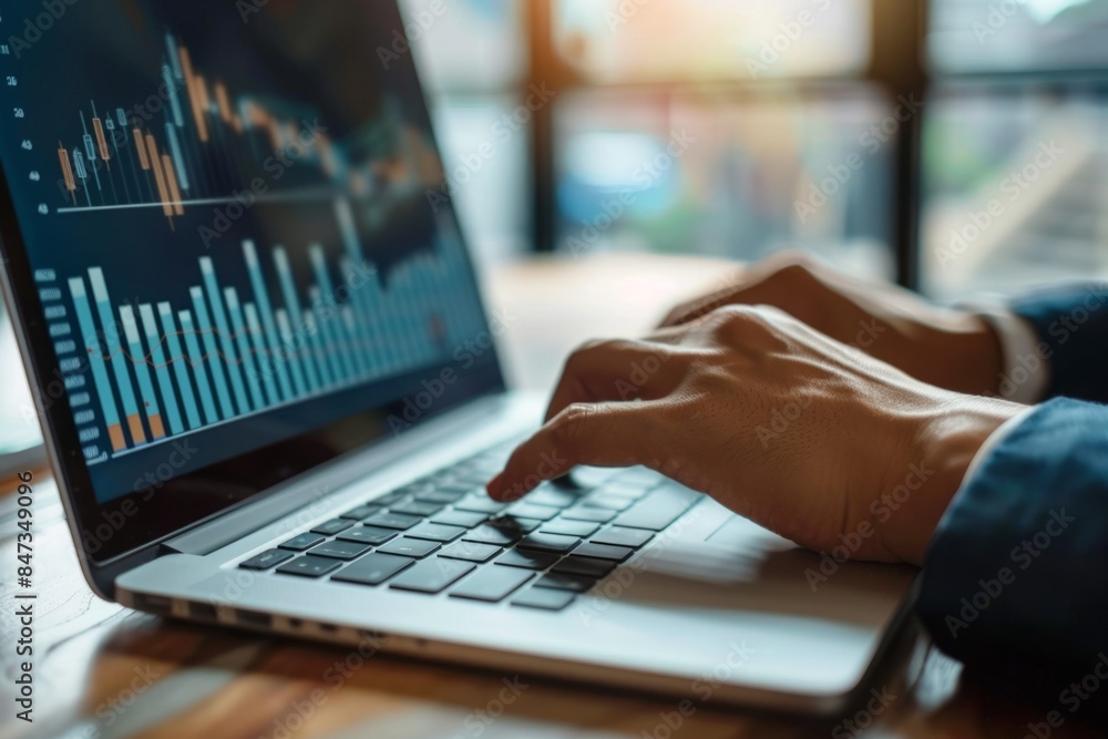 Analyzing Financial Data on Laptop Analyzing Financial Data on Laptop