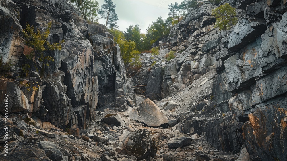 Quarry landscape and rocky surfaces Quarry landscape and rocky surfaces