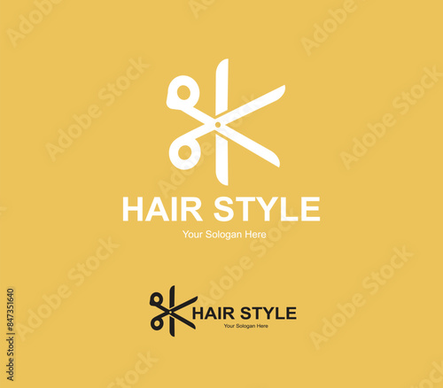 Hair Style Saloon Vector Logo Design.
