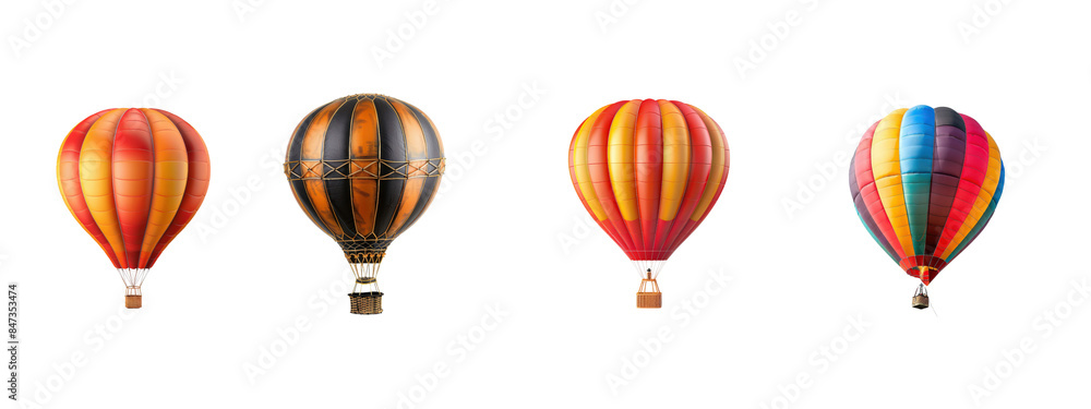 A hot air balloon isolated on white transparent background, PNG File. Perfect for clipart A hot air balloon isolated on white transparent background, PNG File. Perfect for clipart