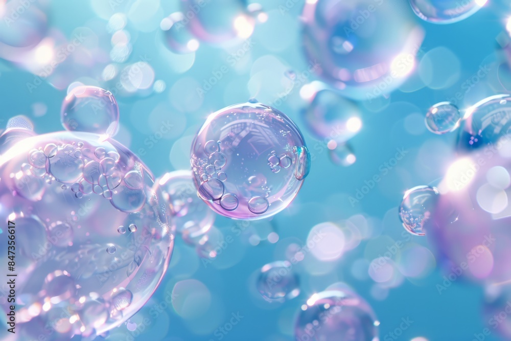 Bubbles Against Blue Background Bubbles Against Blue Background