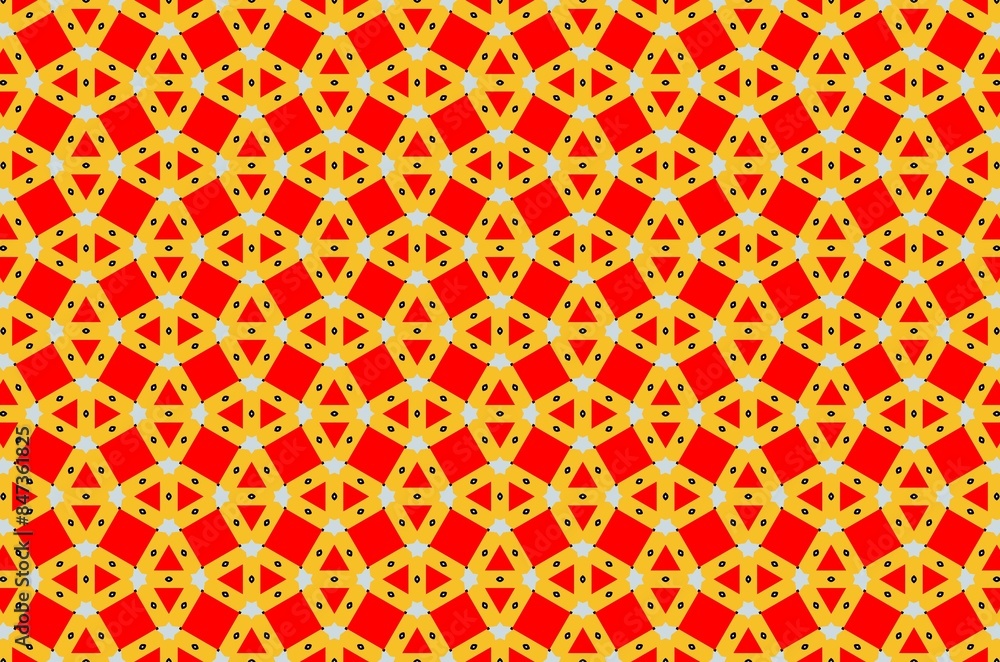 A red and yellow patterned background with a triangle shape designs A red and yellow patterned background with a triangle shape designs