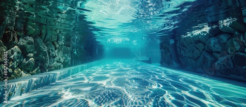 Captivating Image of Pool Captured Underwater photo