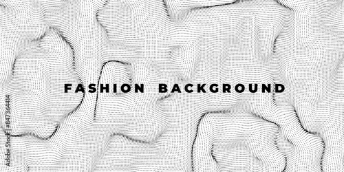 Big Data Abstract Illustration. Digital Sound Wave Ripple. Vector Futuristic Black and White Background