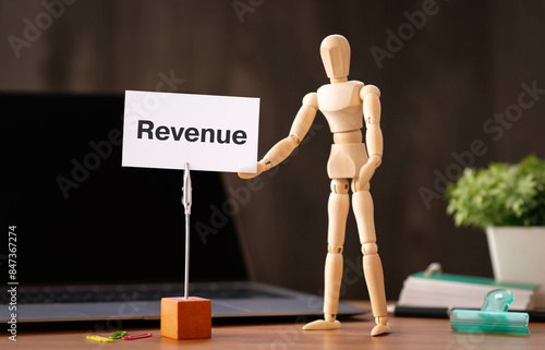 There is word card with the word Revenue. It is as an eye-catching image.