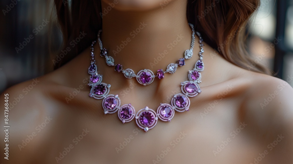Elegant Purple Gemstone Necklace Elegant Purple Gemstone Necklace