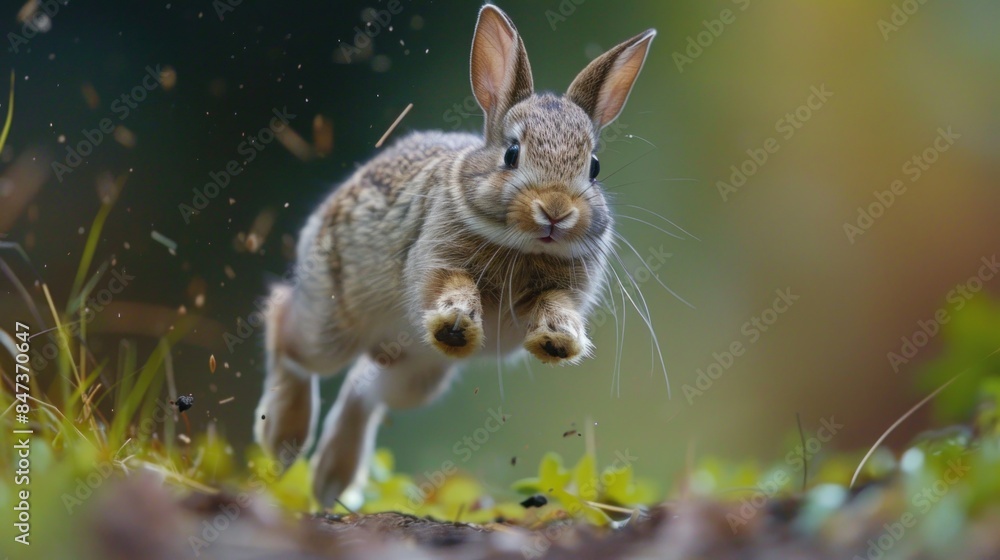 A Rabbit Leaping Through the Air A Rabbit Leaping Through the Air