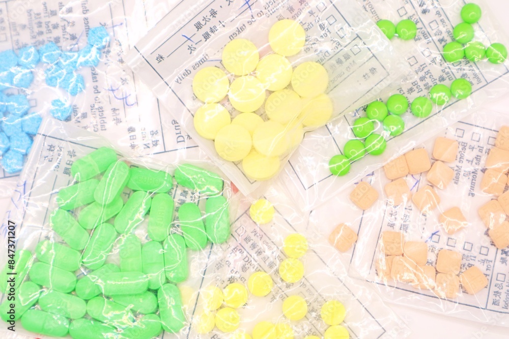 Colourful medical tablets for Prescriptions Colourful medical tablets for Prescriptions