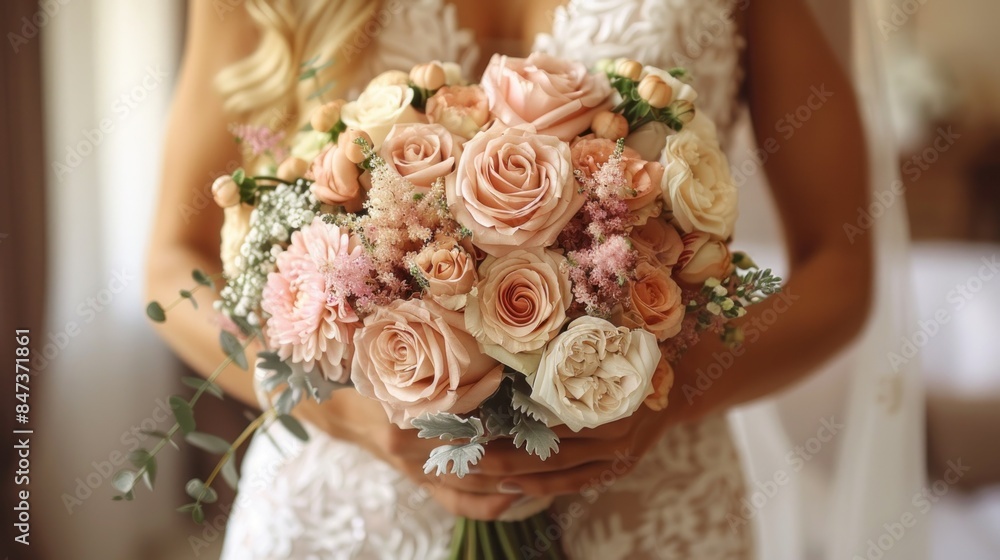 Elegant Wedding Bouquet in Soft Hues Elegant Wedding Bouquet in Soft Hues