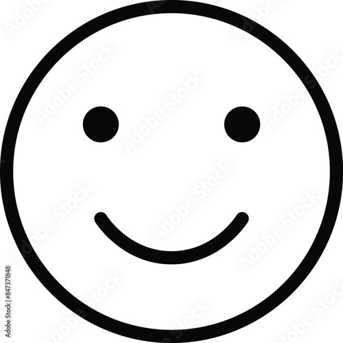 Smile  Icon with Black Outline Style