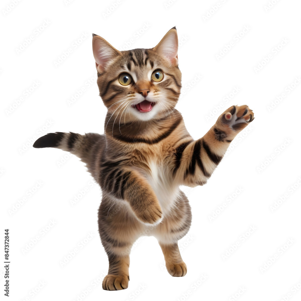 Fototapeta premium cat playing isolated on white