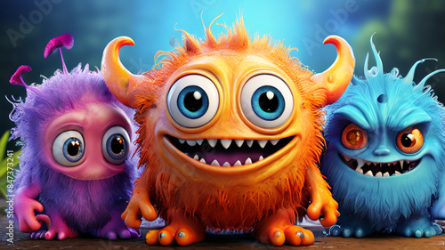 very cute fictional cartoon monsters